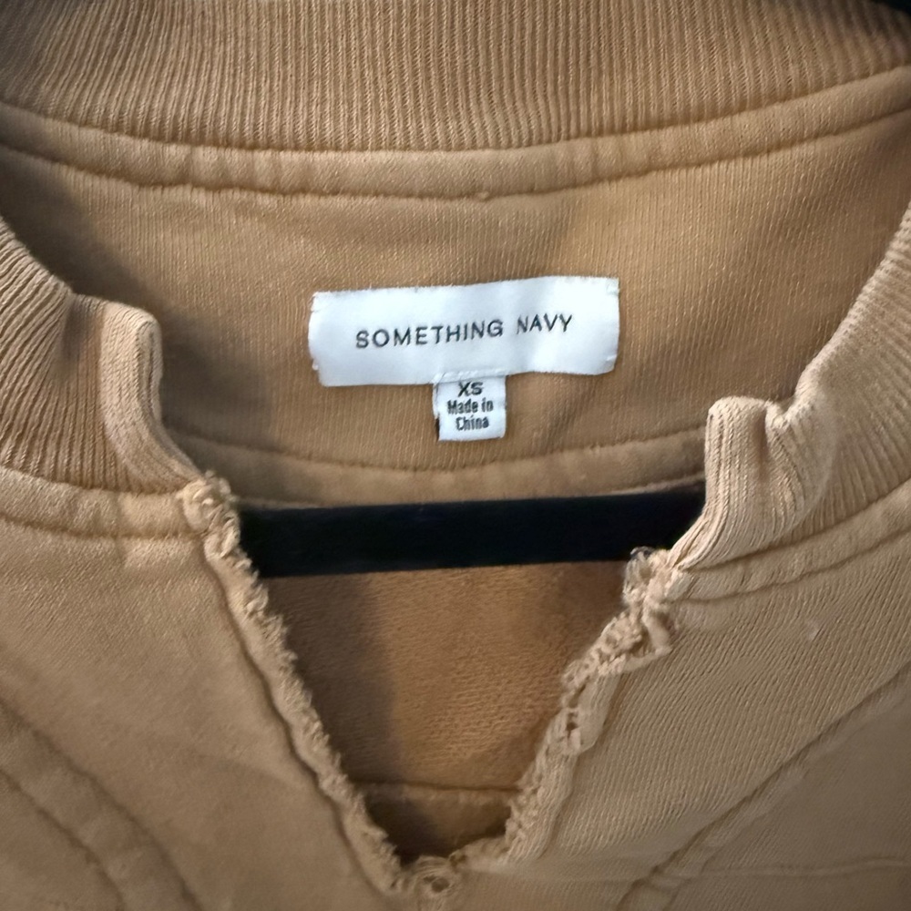 Something Navy Camel Knit Top